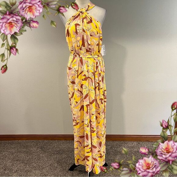 Nine West halter wide leg romper size large - Picture 1 of 15